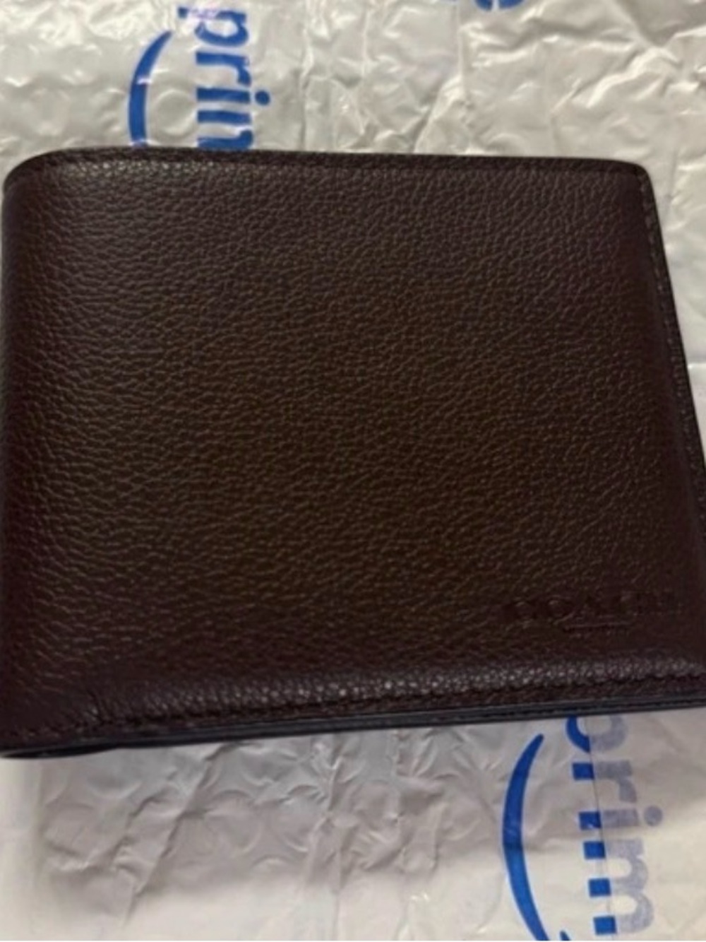 Coach Men's Leather Bifold Wallet - Dark Brown